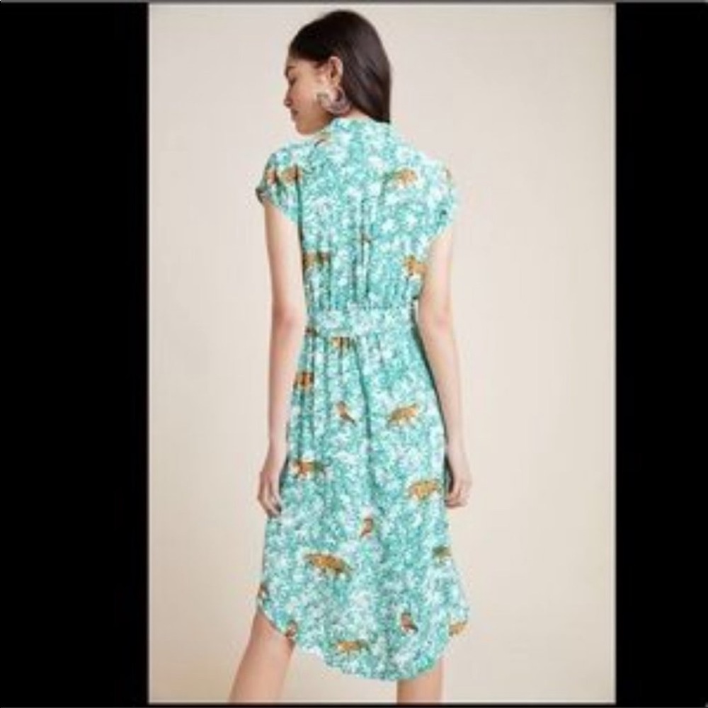 Maeve by Anthropologie Tiger Print Shirt Dress